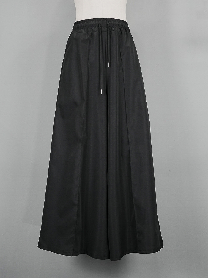 [UNISEX] Noir Commi Wide Skirt Pants