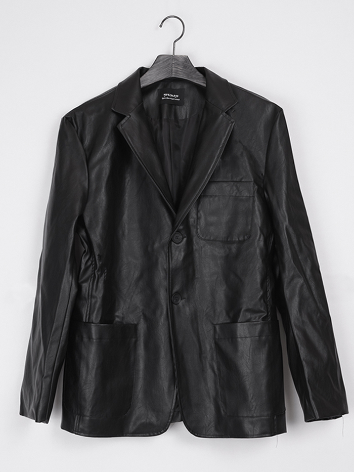 [UNISEX] Square Soft Leather Jacket