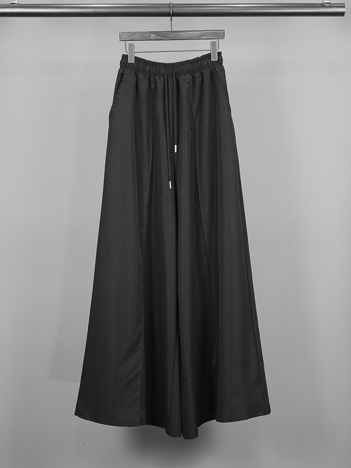 [UNISEX] Noir Commi Wide Skirt Pants