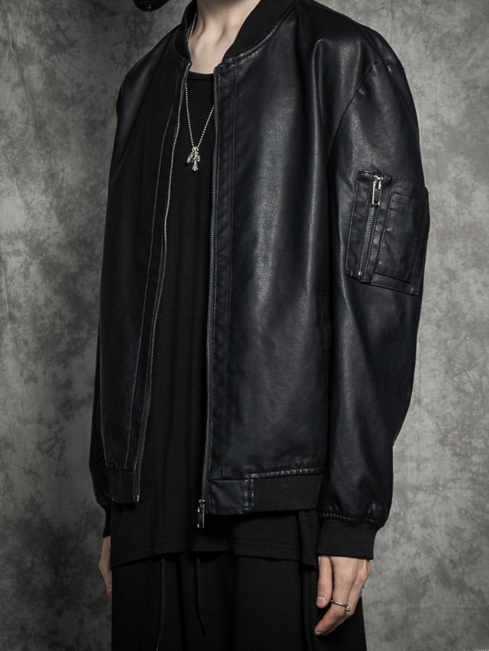 [UNISEX] Hawass Gram Blouson Leather Jacket