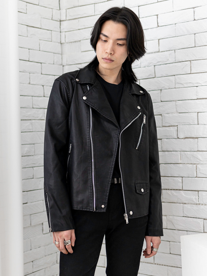 [UNISEX] Front Zipper Rider Jacket
