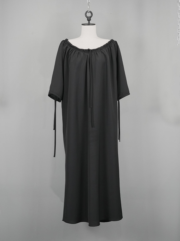 Baguette Long Shirring Dress