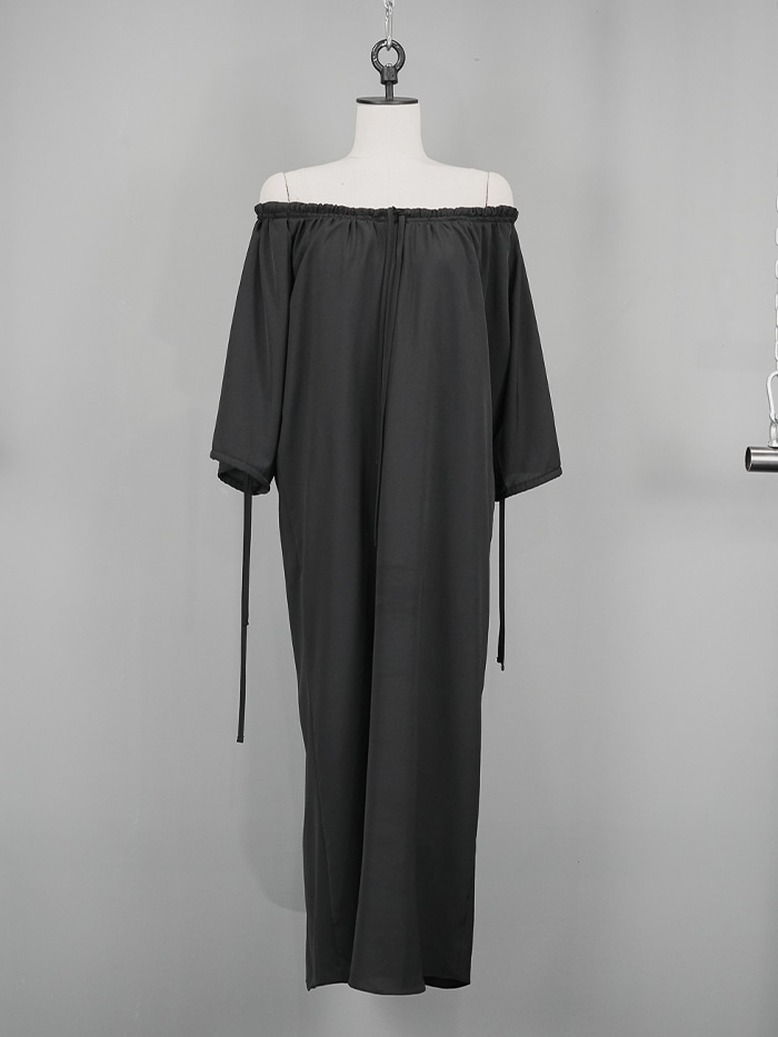 Baguette Long Shirring Dress